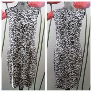 Chico's Zahra Tan Cheetah Sleeveless Sheath Dress